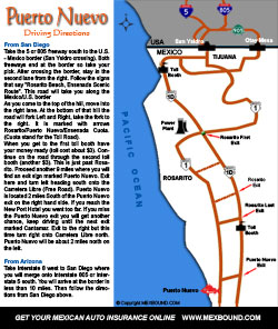 Puerto Nuevo Driving Map