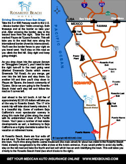 Rosarito Beach Hotel Driving Map